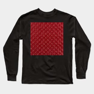 Red leather texture closeup Long Sleeve T-Shirt